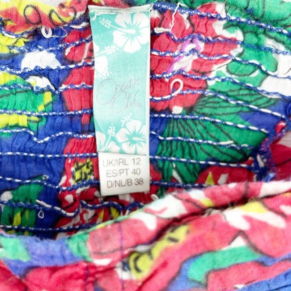 Ocean Club y2k Halter Gauze Tie Beach Coverup Tunic Top Size M/L Lightweight - Picture 5 of 7